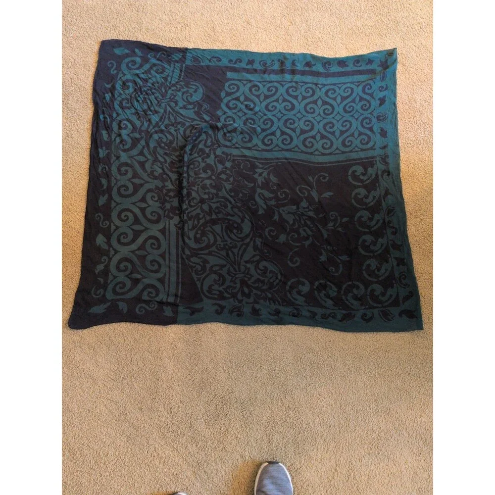 Vintage Georgiou 100% Silk Paisley Scarf 45x45”  Swirl Pattern Large Wrap / Top